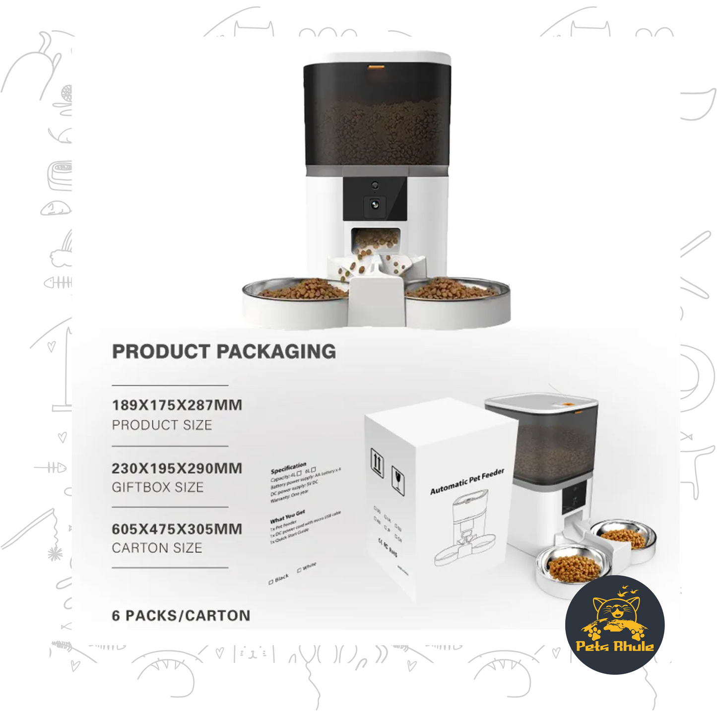 4L With HD Camera Automatic Cat And Dog Food Dispenser