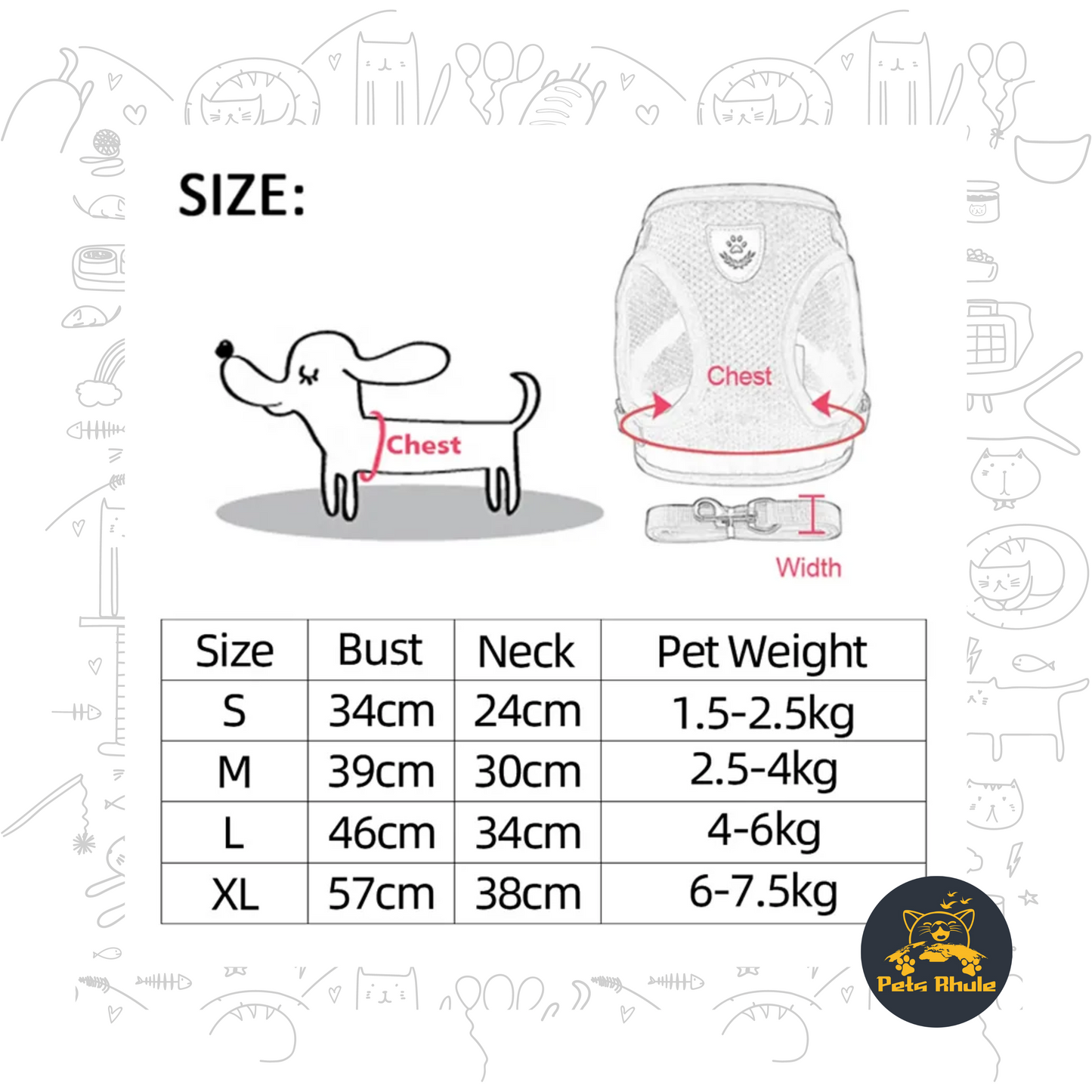 Adjustable Mesh Cat Harness