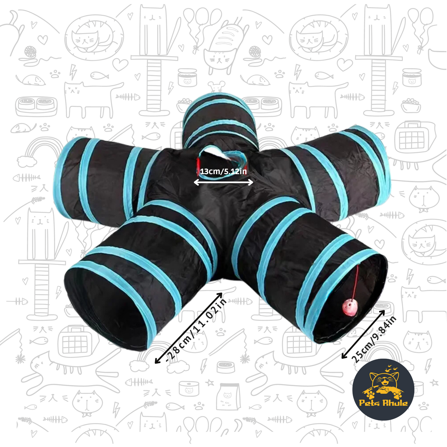 Foldable Play Wear-resistant Cat Tunnel measurement