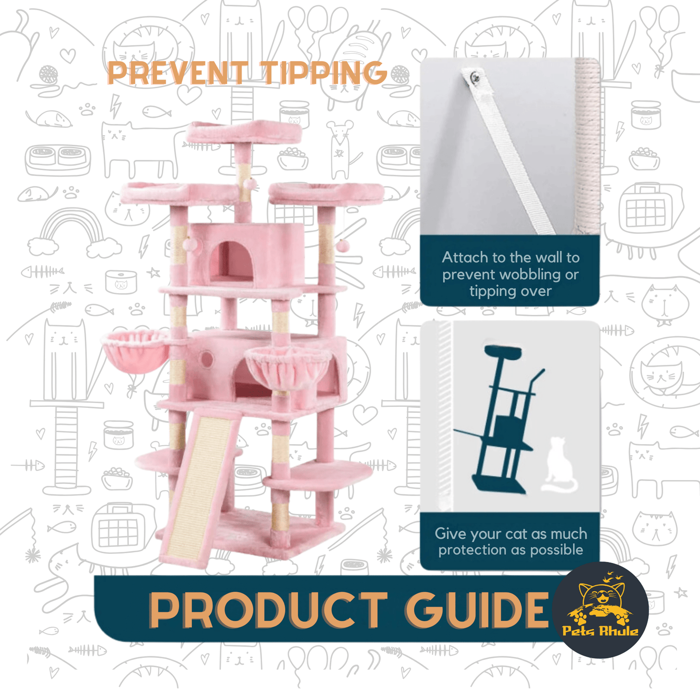 Multi-Level Large Cat Tower (68 Inches) support